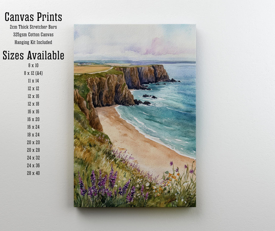 Pembrokeshire Wales Watercolor Travel Poster