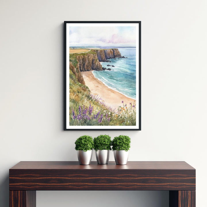 Pembrokeshire Wales Watercolor Travel Poster