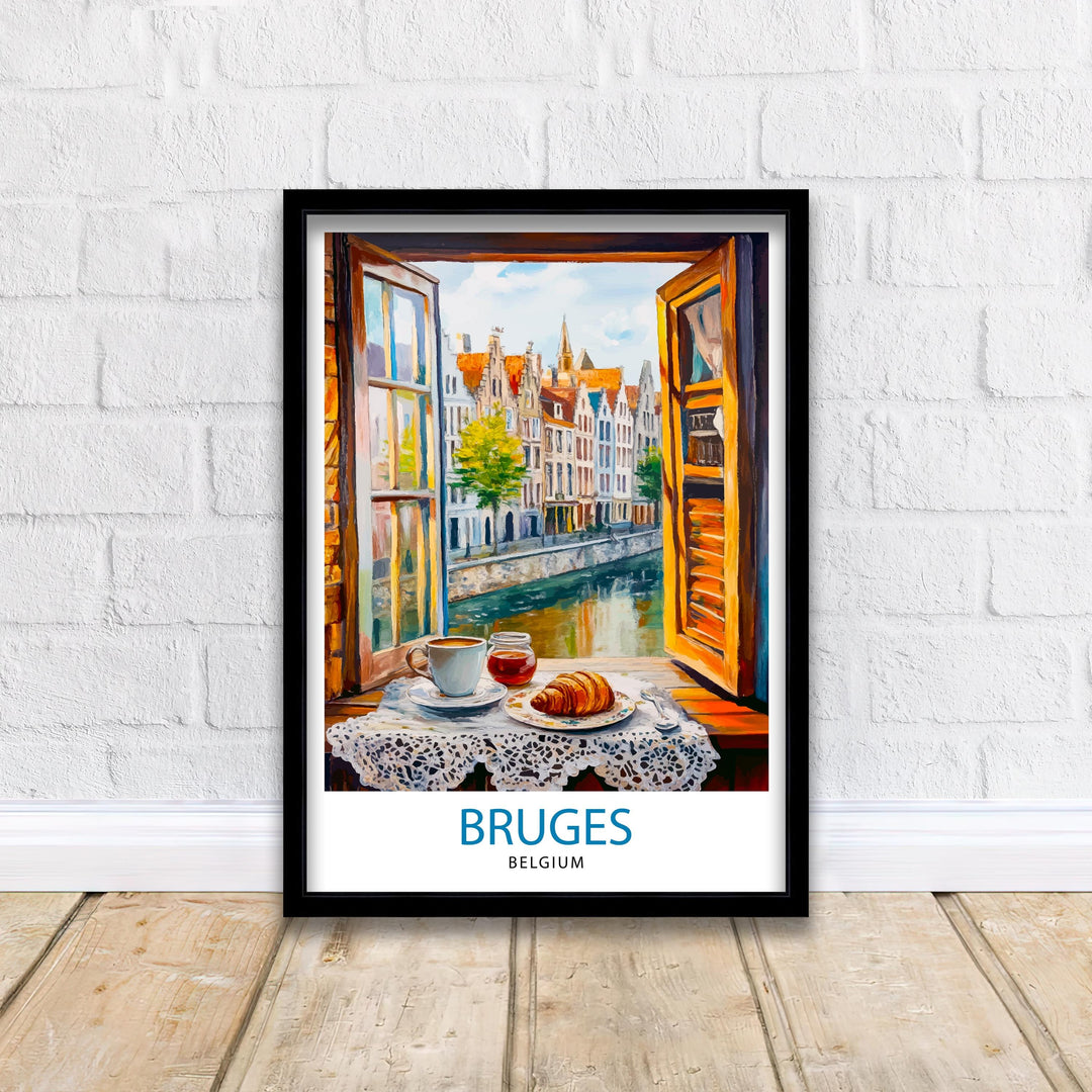 Bruges Travel Poster Wall Decor Wall Art Bruges Landscape Wall Hanging Home Décor Belgian City Gift Art Lovers Scenic Print