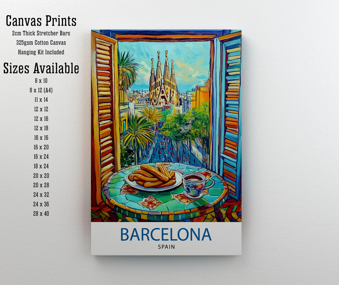 Barcelona Travel Poster Wall Decor Wall Art Barcelona Landscape Wall Hanging Home Décor Spanish City Gift Art Lovers Scenic Print