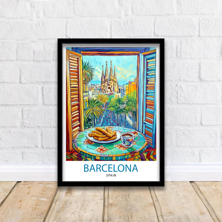 Barcelona Travel Poster Wall Decor Wall Art Barcelona Landscape Wall Hanging Home Décor Spanish City Gift Art Lovers Scenic Print