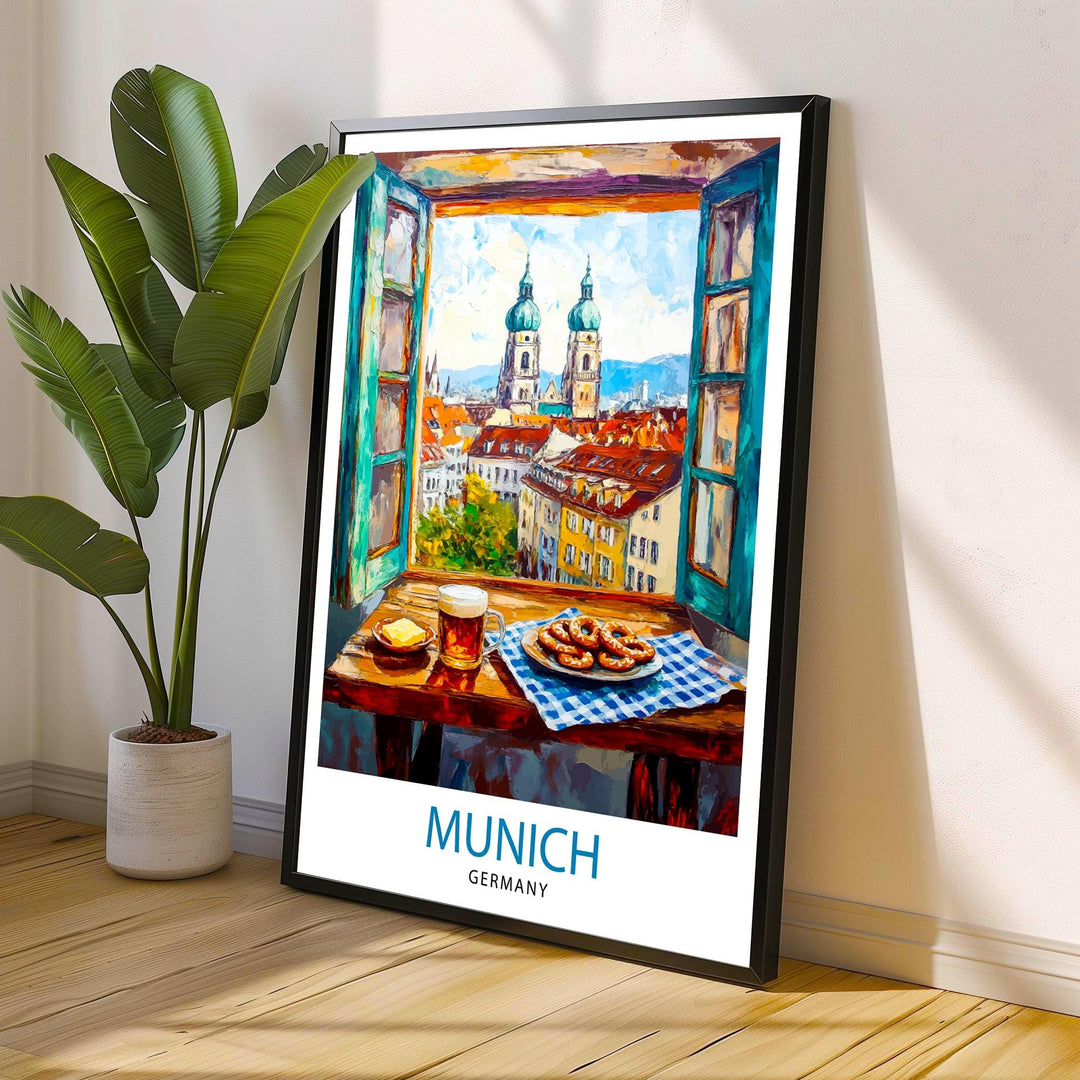 Munich Travel Poster Wall Decor Wall Art Munich Landscape Wall Hanging Home Décor German City Gift Art Lovers Scenic Print