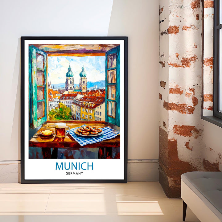 Munich Travel Poster Wall Decor Wall Art Munich Landscape Wall Hanging Home Décor German City Gift Art Lovers Scenic Print