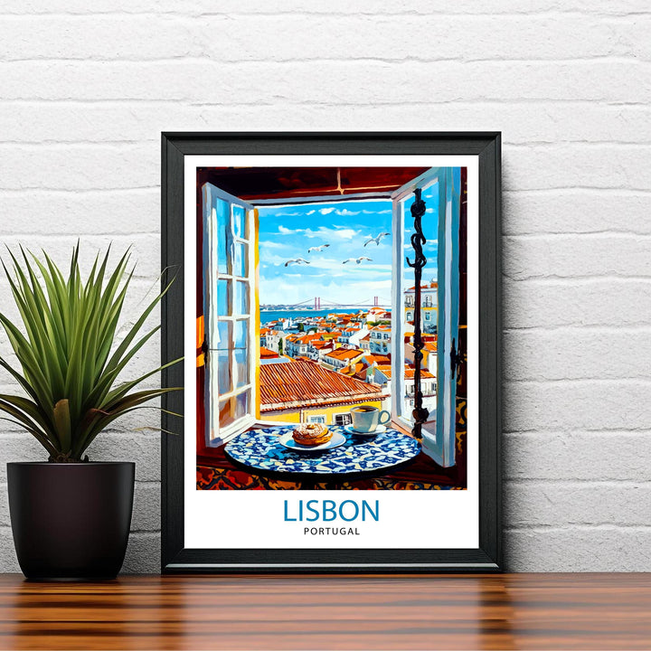 Lisbon Travel Poster Wall Decor Wall Art Lisbon Landscape Wall Hanging Home Décor Portuguese City Gift Art Lovers Scenic Print