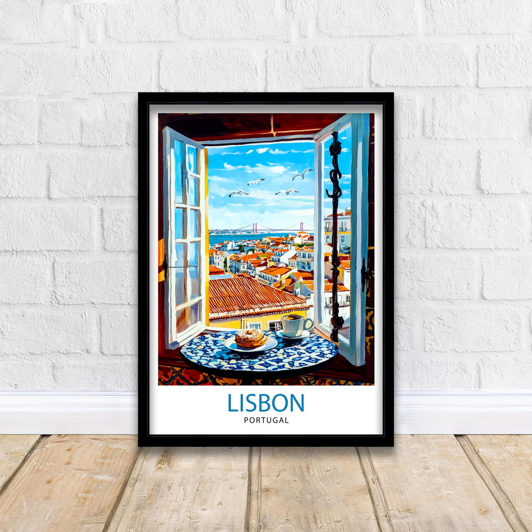 Lisbon Travel Poster Wall Decor Wall Art Lisbon Landscape Wall Hanging Home Décor Portuguese City Gift Art Lovers Scenic Print