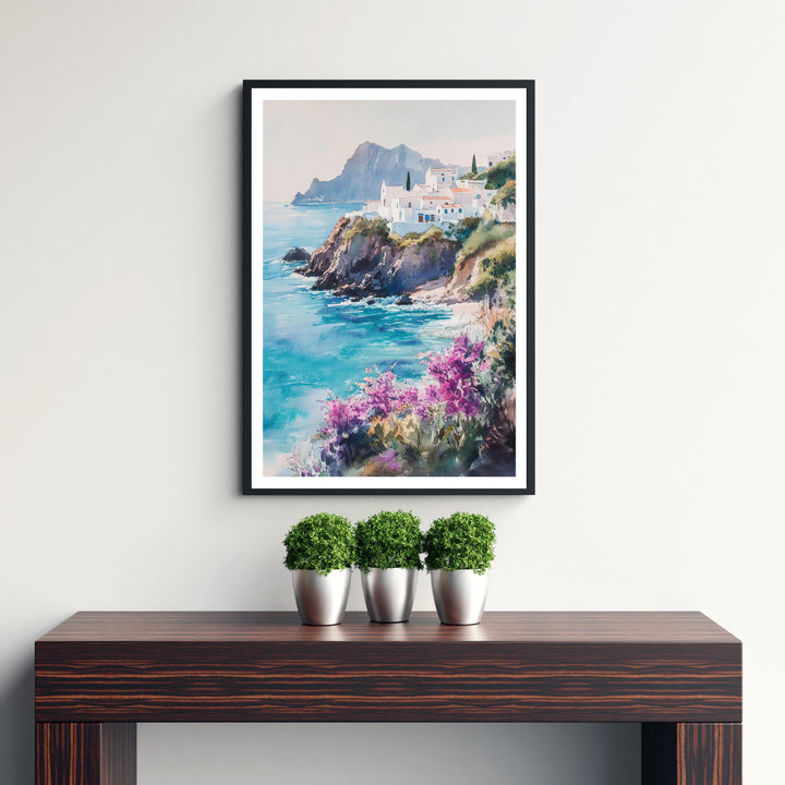 Sicily Watercolor Travel Poster