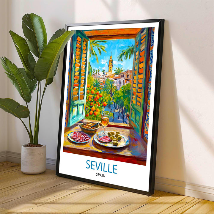 Seville Spain Travel Poster Wall Decor Wall Art Seville Landscape Wall Hanging Home Décor Spanish City Gift Art Lovers Scenic Print