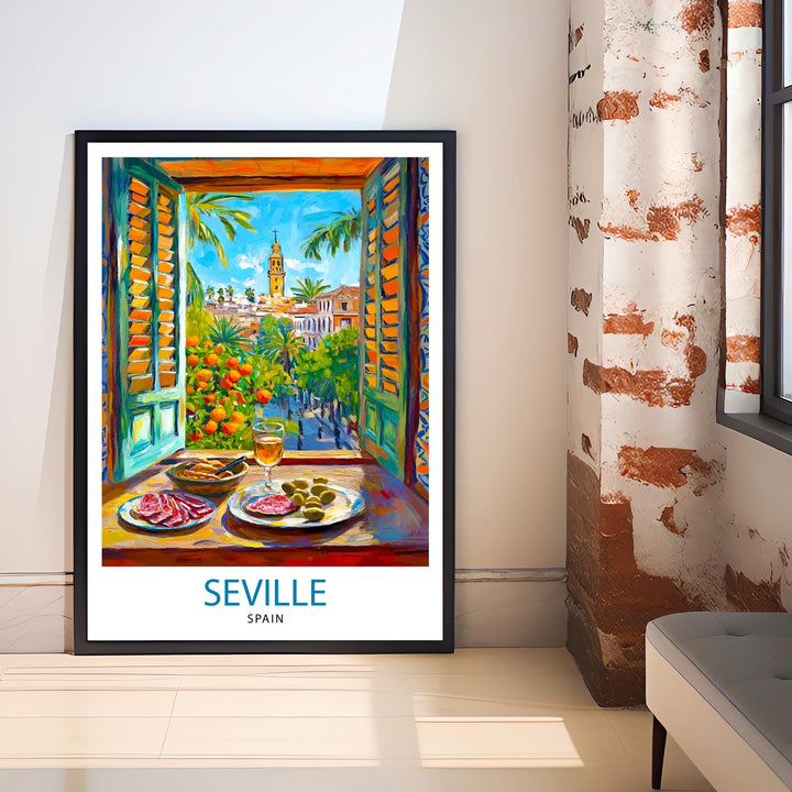 Seville Spain Travel Poster Wall Decor Wall Art Seville Landscape Wall Hanging Home Décor Spanish City Gift Art Lovers Scenic Print