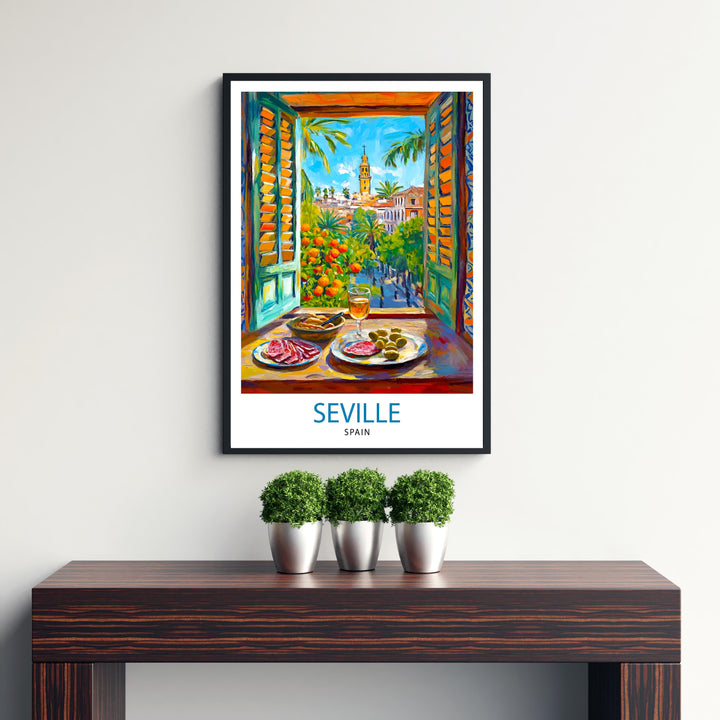 Seville Spain Travel Poster Wall Decor Wall Art Seville Landscape Wall Hanging Home Décor Spanish City Gift Art Lovers Scenic Print