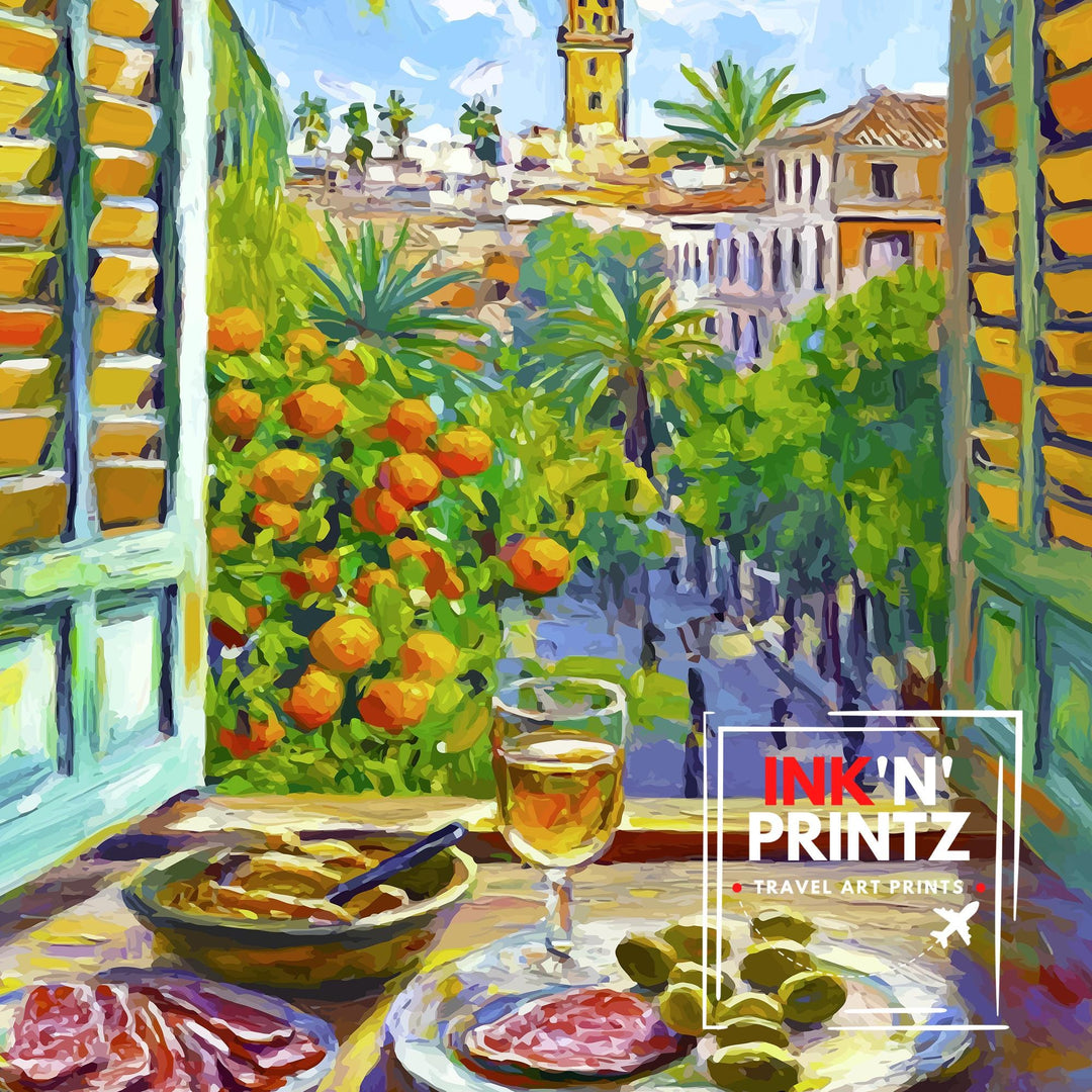 Seville Spain Travel Poster Wall Decor Wall Art Seville Landscape Wall Hanging Home Décor Spanish City Gift Art Lovers Scenic Print