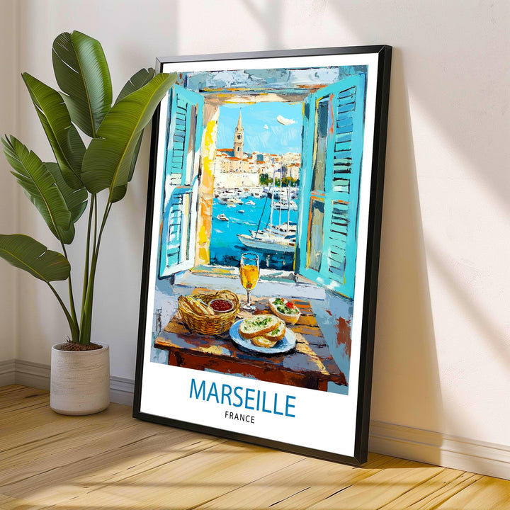 Marseille France Travel Poster Wall Decor Wall Art Marseille Landscape Wall Hanging Home Décor French City Gift Art Lovers Scenic Print