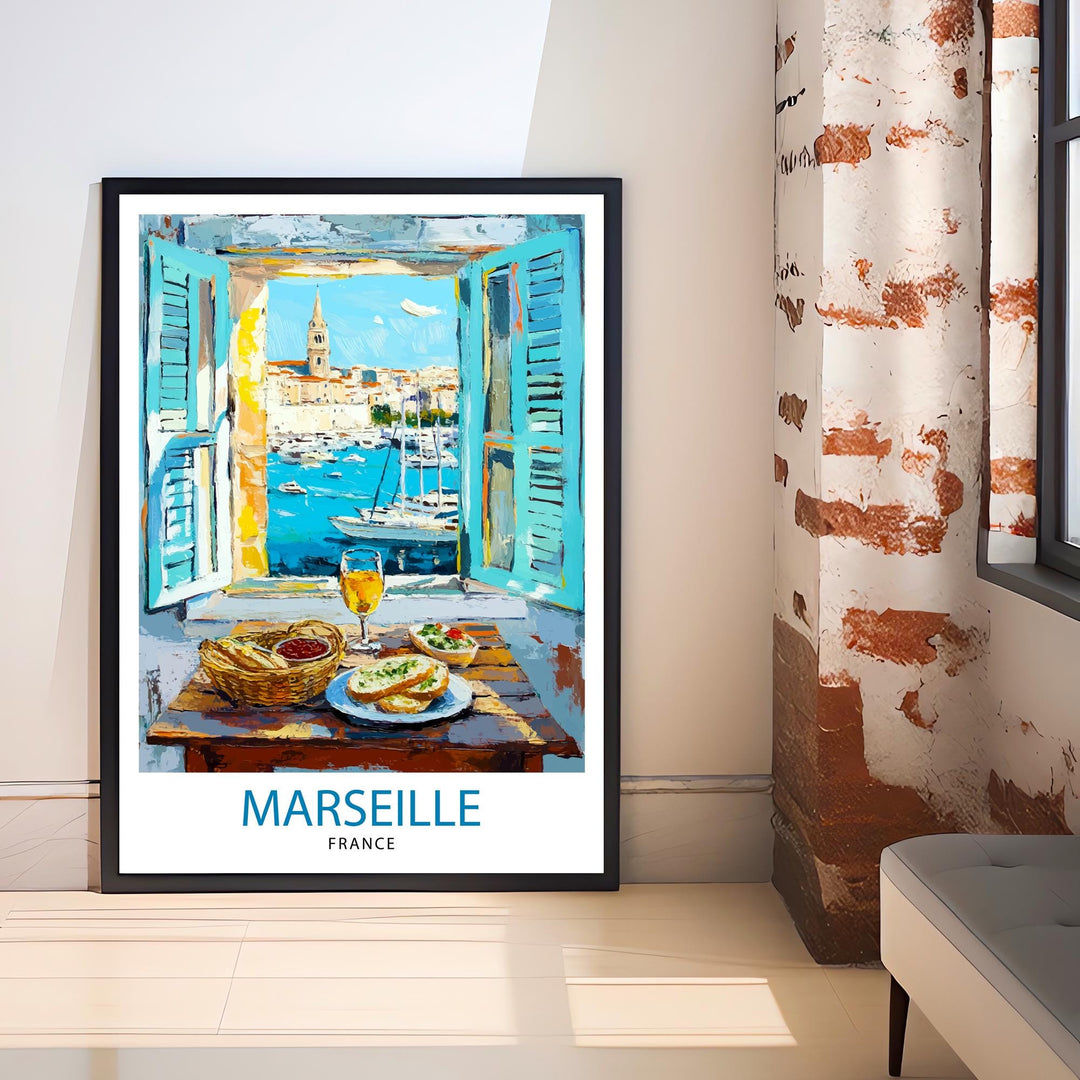 Marseille France Travel Poster Wall Decor Wall Art Marseille Landscape Wall Hanging Home Décor French City Gift Art Lovers Scenic Print