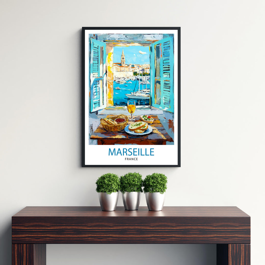 Marseille France Travel Poster Wall Decor Wall Art Marseille Landscape Wall Hanging Home Décor French City Gift Art Lovers Scenic Print