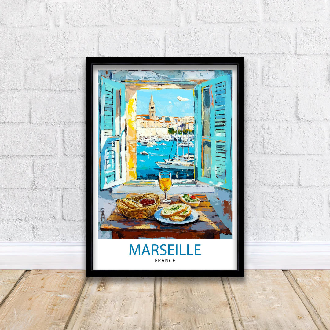 Marseille France Travel Poster Wall Decor Wall Art Marseille Landscape Wall Hanging Home Décor French City Gift Art Lovers Scenic Print