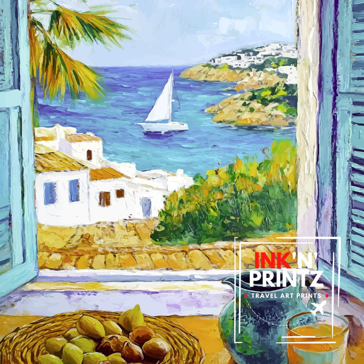 Ibiza Spain Travel Poster Wall Decor Wall Art Ibiza Landscape Wall Hanging Home Décor Balearic Islands Gift Art Lovers Scenic Print