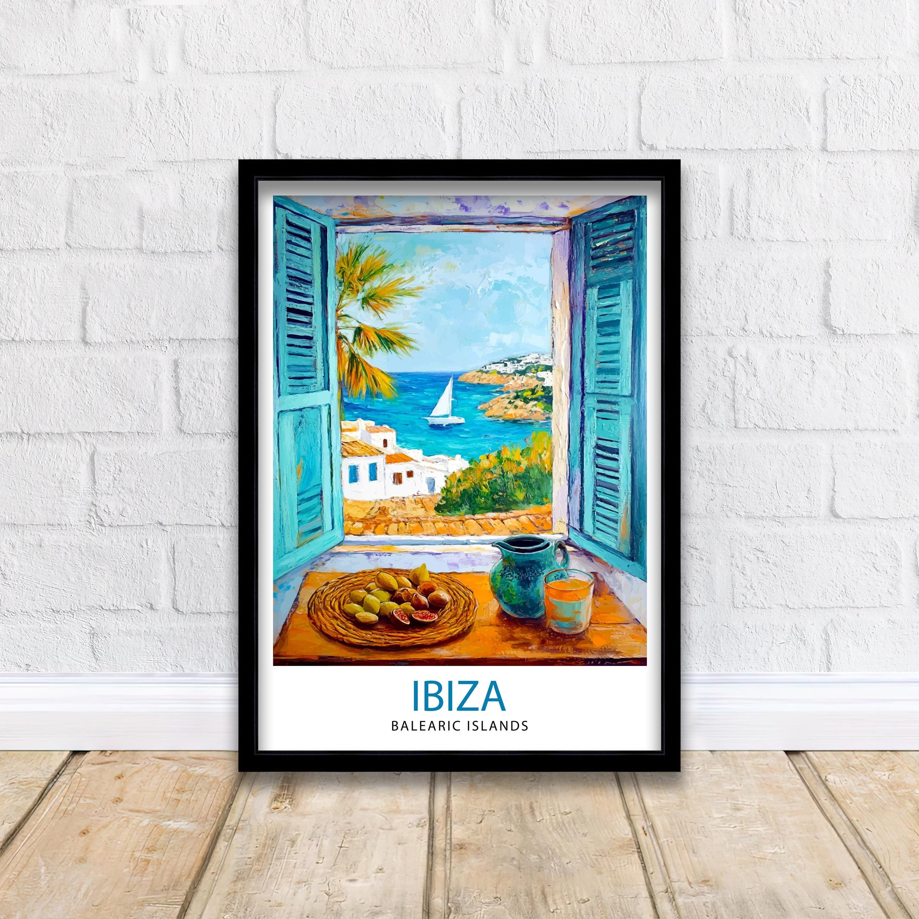 Ibiza Spain Travel Poster Wall Decor Wall Art Ibiza Landscape Wall Hanging Home Décor Balearic Islands Gift Art Lovers Scenic Print