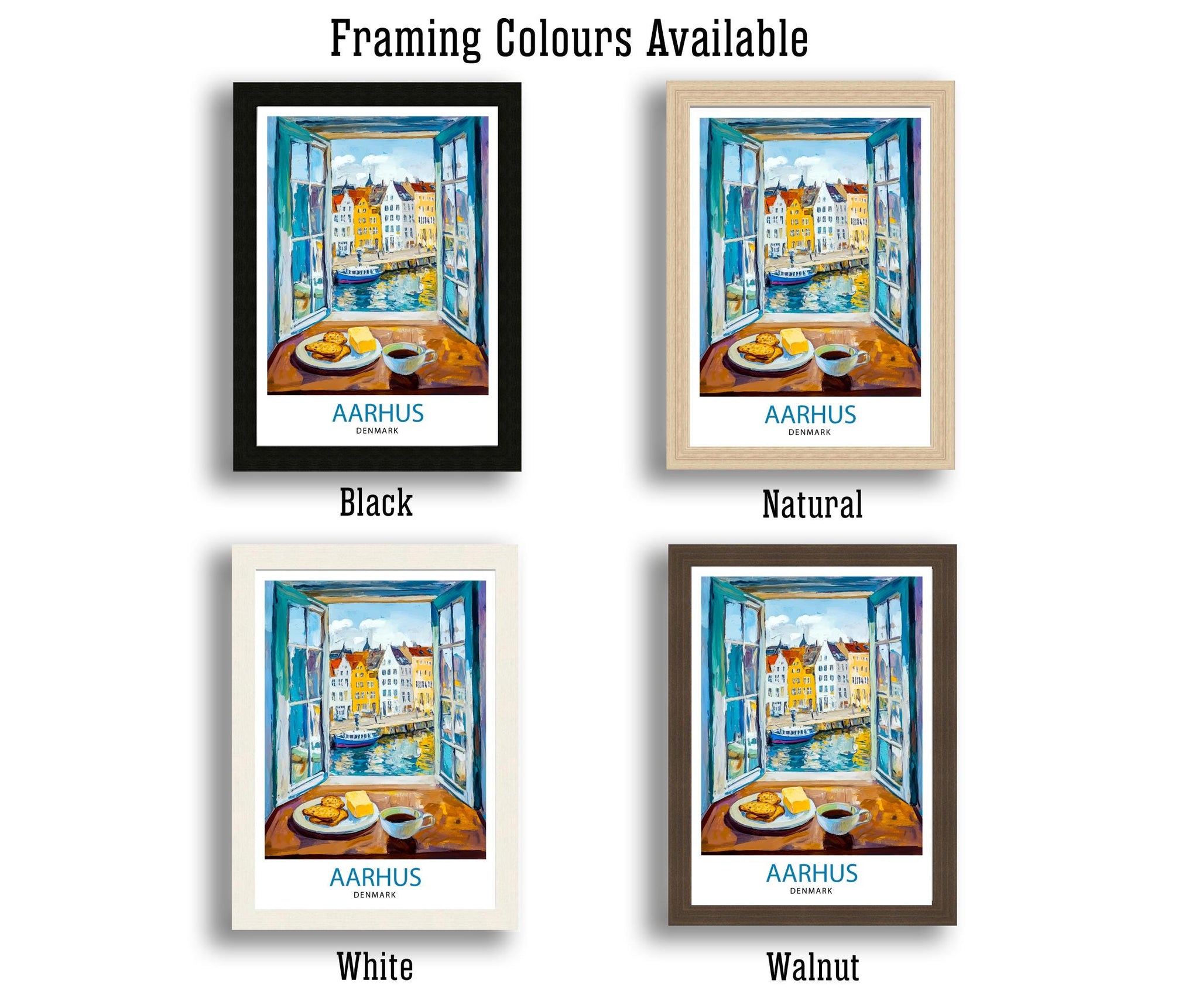 Aarhus Denmark Travel Poster Wall Decor Wall Art Aarhus Landscape Wall Hanging Home Décor Danish City Gift Art Lovers Scenic Print