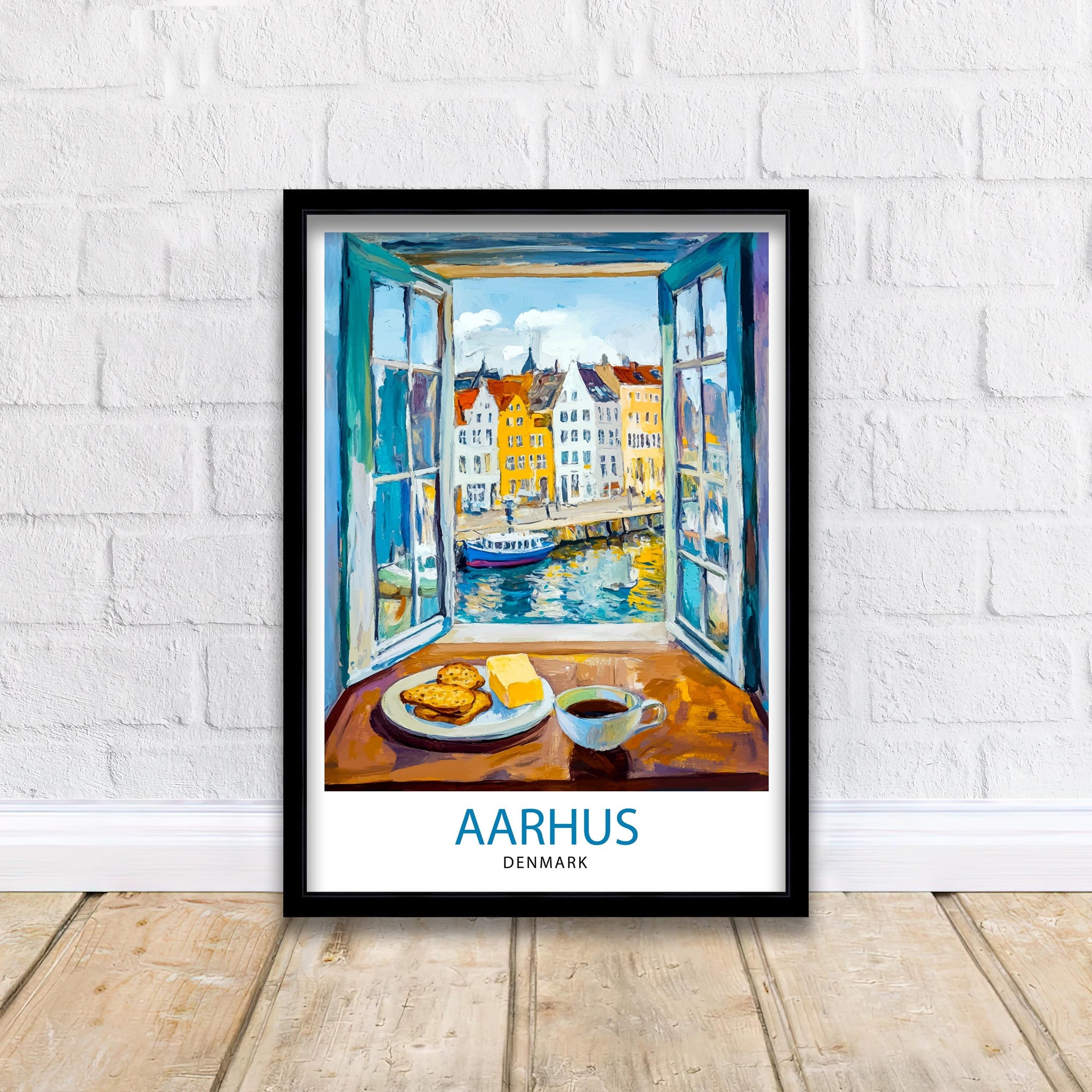 Aarhus Denmark Travel Poster Wall Decor Wall Art Aarhus Landscape Wall Hanging Home Décor Danish City Gift Art Lovers Scenic Print