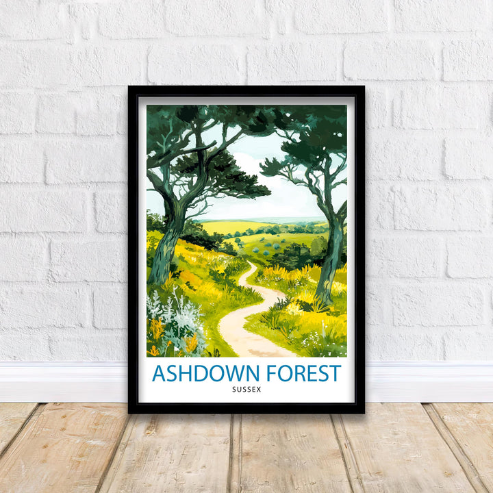 Ashdown Forest Travel Poster Wall Decor Wall Art Ashdown Forest Landscape Wall Hanging Home Décor Sussex Gift Art Lovers Scenic Print