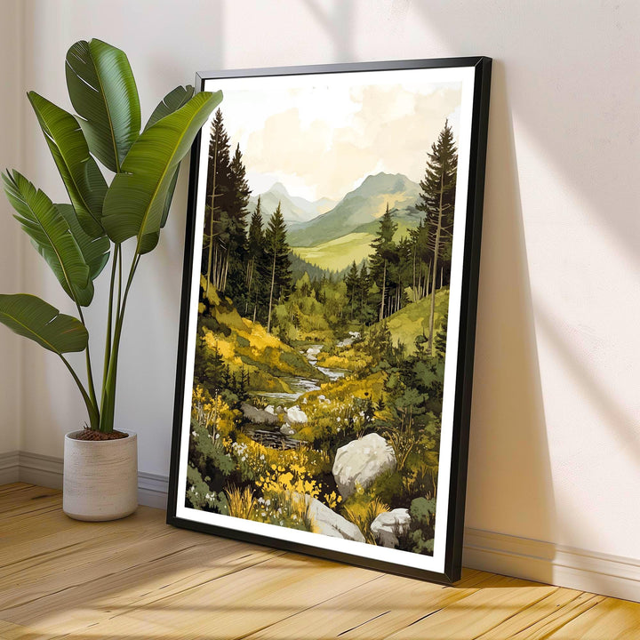 Coed y Brenin Forest Travel Poster Wall Decor Wall Art Coed y Brenin Landscape Wall Hanging Home Décor Welsh Forest Gift Art Lovers