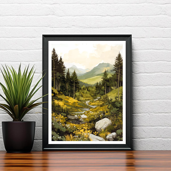 Coed y Brenin Forest Travel Poster Wall Decor Wall Art Coed y Brenin Landscape Wall Hanging Home Décor Welsh Forest Gift Art Lovers