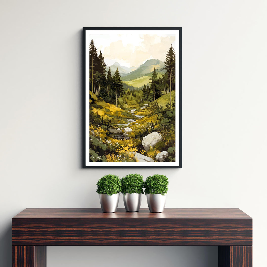 Coed y Brenin Forest Travel Poster Wall Decor Wall Art Coed y Brenin Landscape Wall Hanging Home Décor Welsh Forest Gift Art Lovers