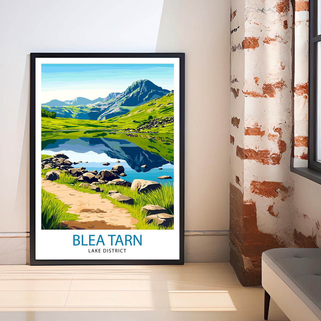 Blea Tarn Lake District Travel Poster Wall Decor Wall Art Blea Tarn Landscape Wall Hanging Home Décor English Countryside Gift Art Lovers