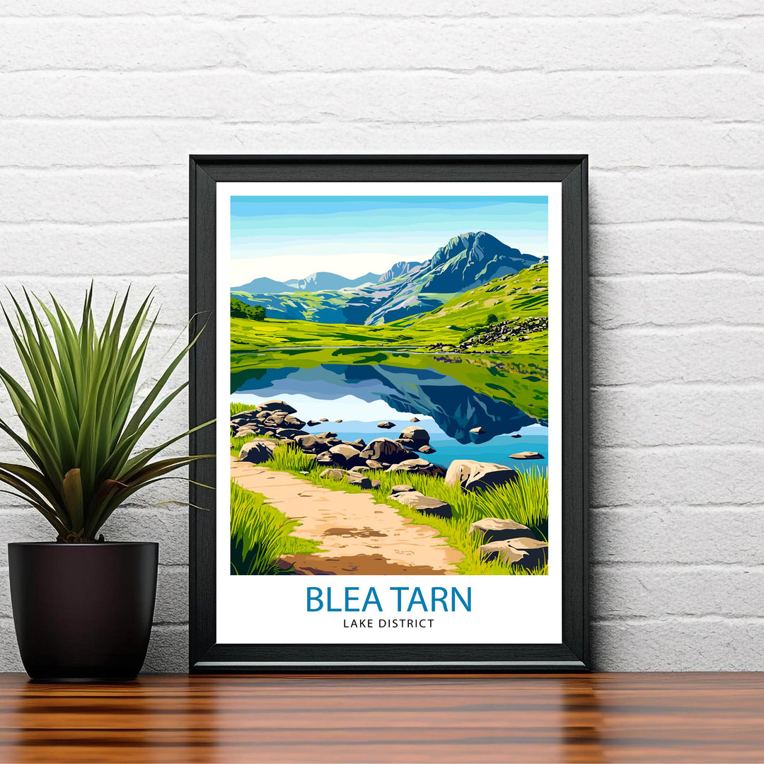 Blea Tarn Lake District Travel Poster Wall Decor Wall Art Blea Tarn Landscape Wall Hanging Home Décor English Countryside Gift Art Lovers