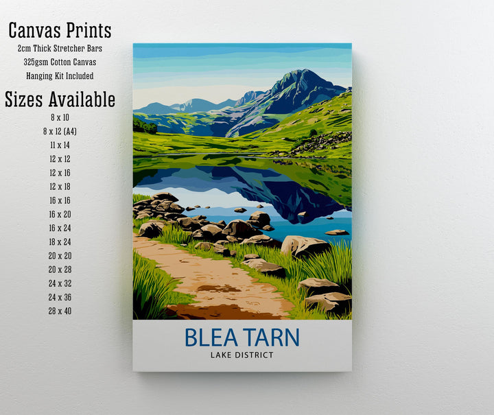 Blea Tarn Lake District Travel Poster Wall Decor Wall Art Blea Tarn Landscape Wall Hanging Home Décor English Countryside Gift Art Lovers