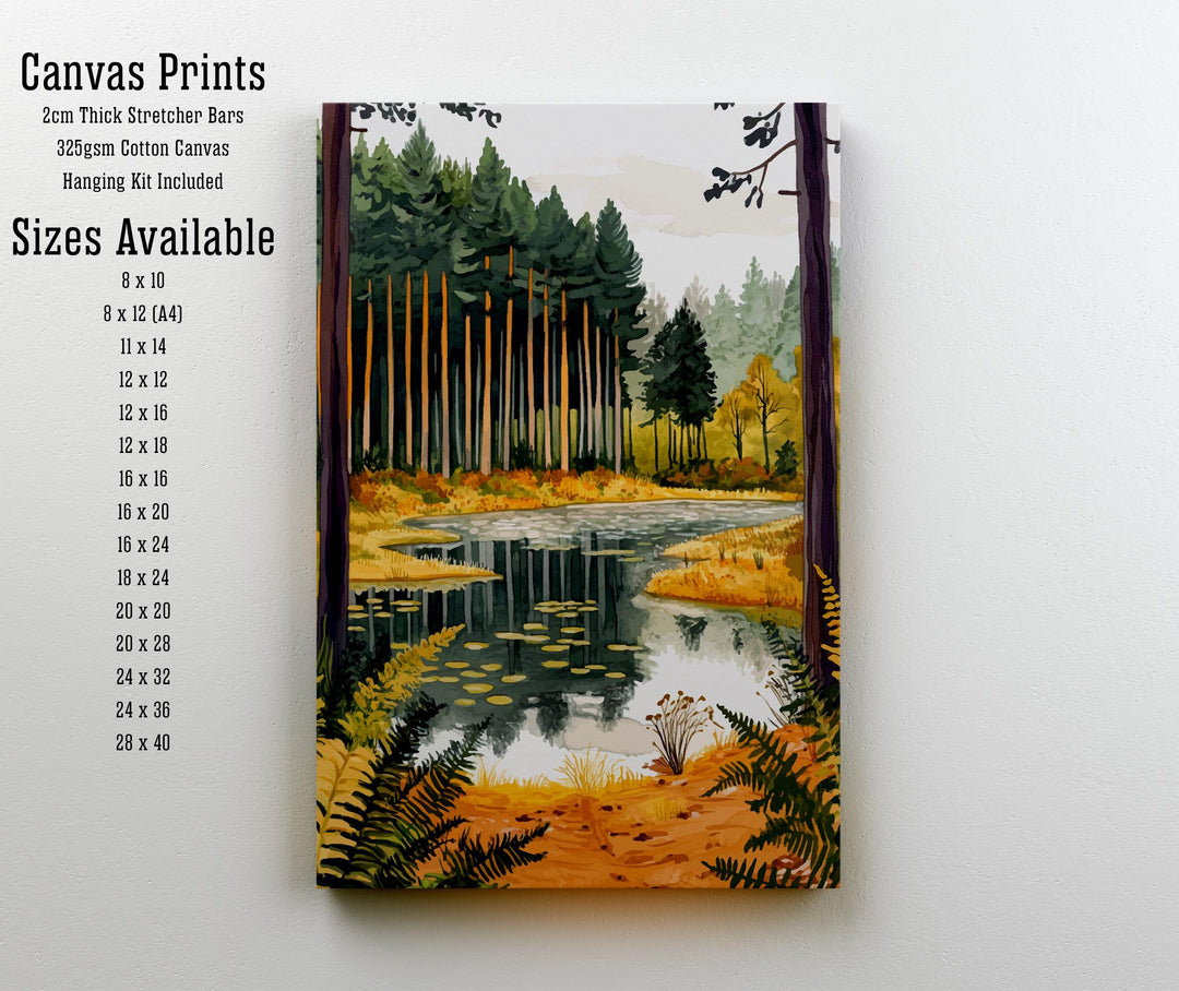 Delamere Forest Cheshire Travel Poster Wall Decor Wall Art Delamere Forest Landscape Wall Hanging Home Décor Nature Gift Art Lovers Scenic