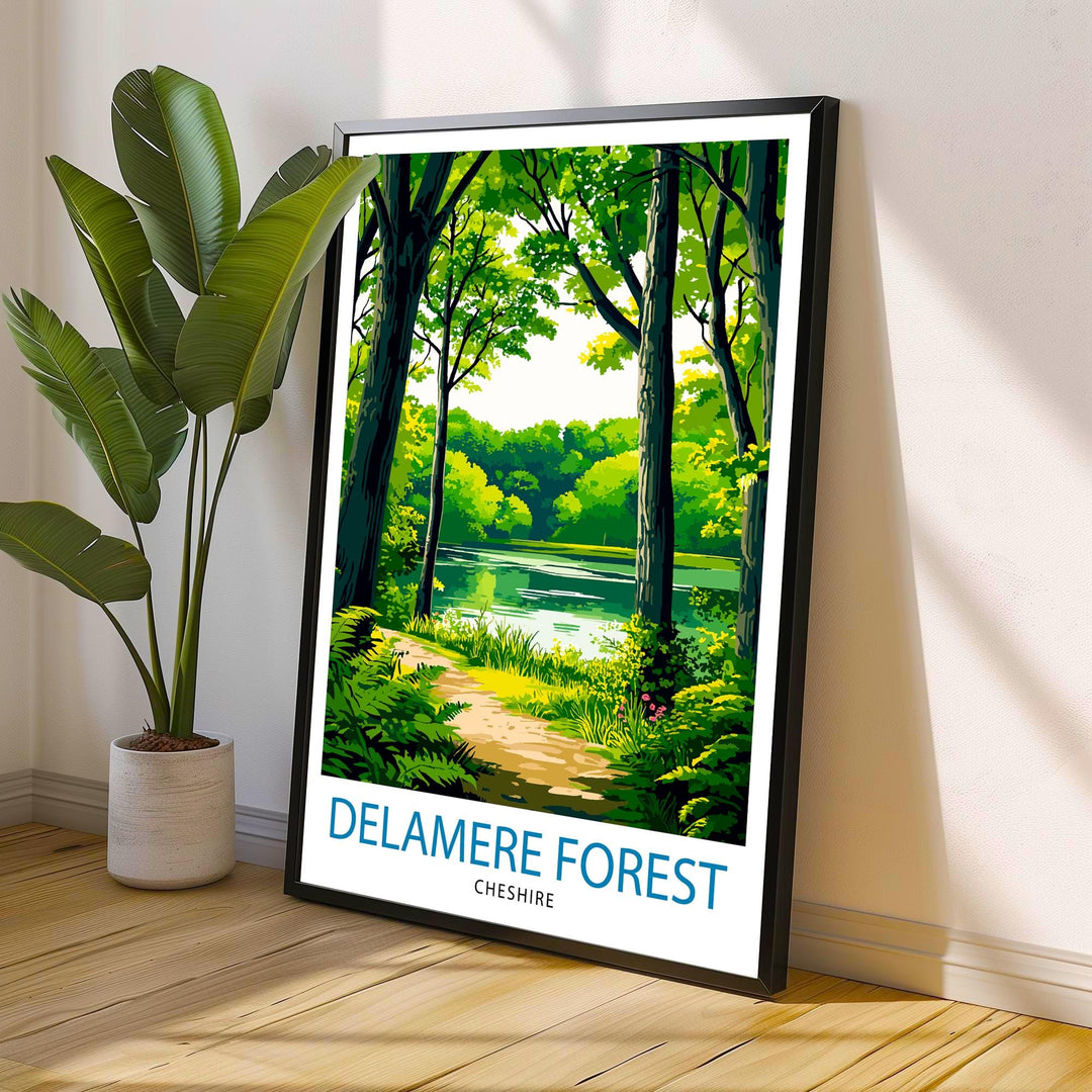 Delamere Forest Cheshire Travel Poster Wall Decor Wall Art Delamere Forest Landscape Wall Hanging Home Décor Nature Gift Art Lovers Scenic