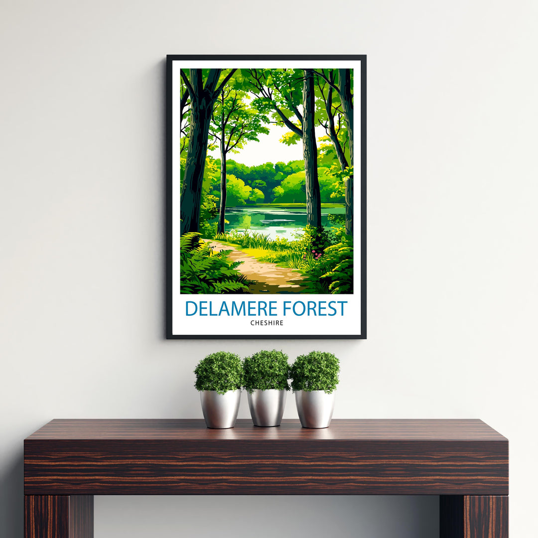 Delamere Forest Cheshire Travel Poster Wall Decor Wall Art Delamere Forest Landscape Wall Hanging Home Décor Nature Gift Art Lovers Scenic