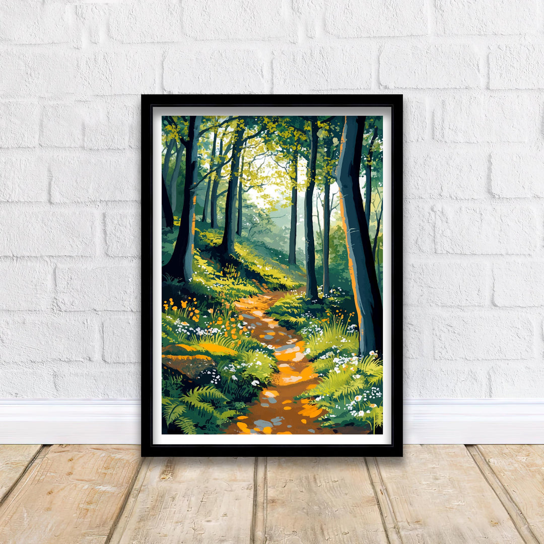 Forest of Dean Travel Poster Wall Decor Wall Art Forest of Dean Landscape Wall Hanging Home Décor Nature Gift Art Lovers Scenic Print