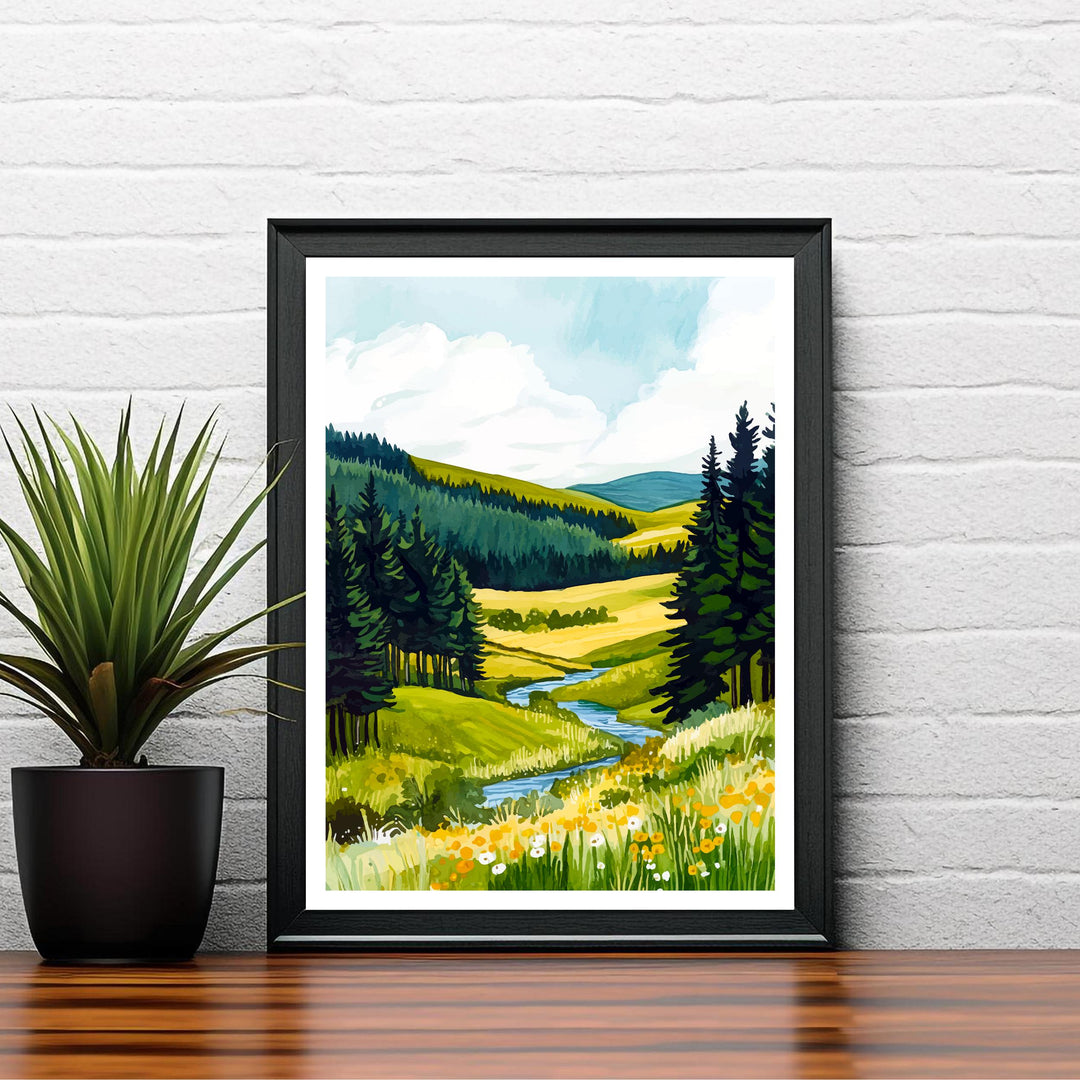 Galloway Forest Travel Poster Wall Decor Wall Art Galloway Forest Landscape Wall Hanging Home Décor Nature Gift Art Lovers Scenic Print