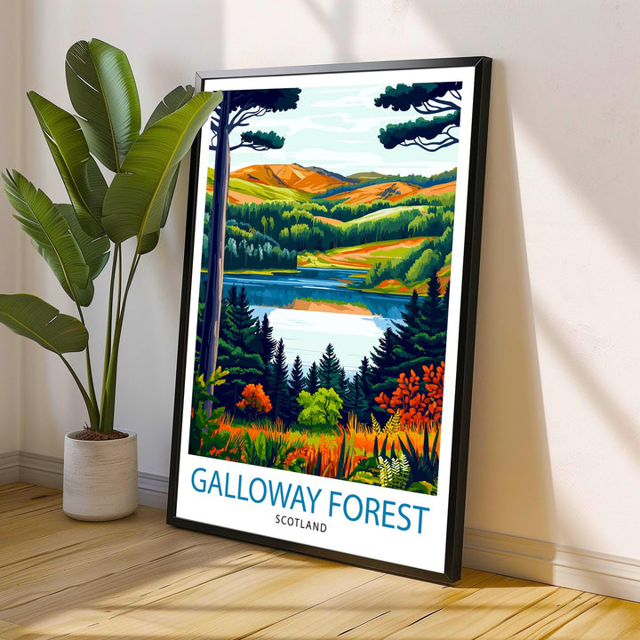 Galloway Forest Travel Poster Wall Decor Wall Art Galloway Forest Landscape Wall Hanging Home Décor Nature Gift Art Lovers Scenic Print