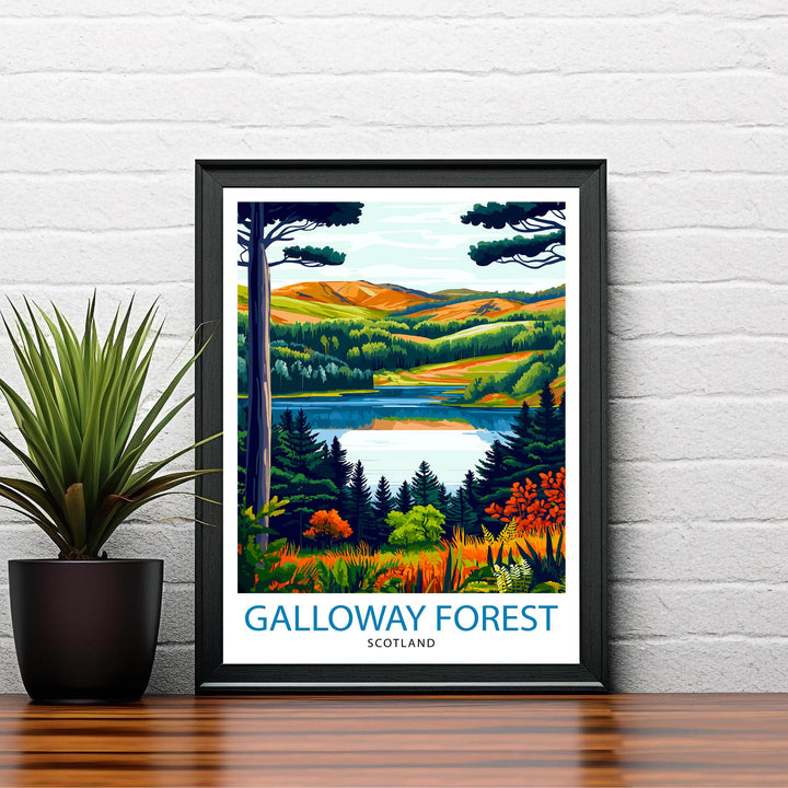 Galloway Forest Travel Poster Wall Decor Wall Art Galloway Forest Landscape Wall Hanging Home Décor Nature Gift Art Lovers Scenic Print