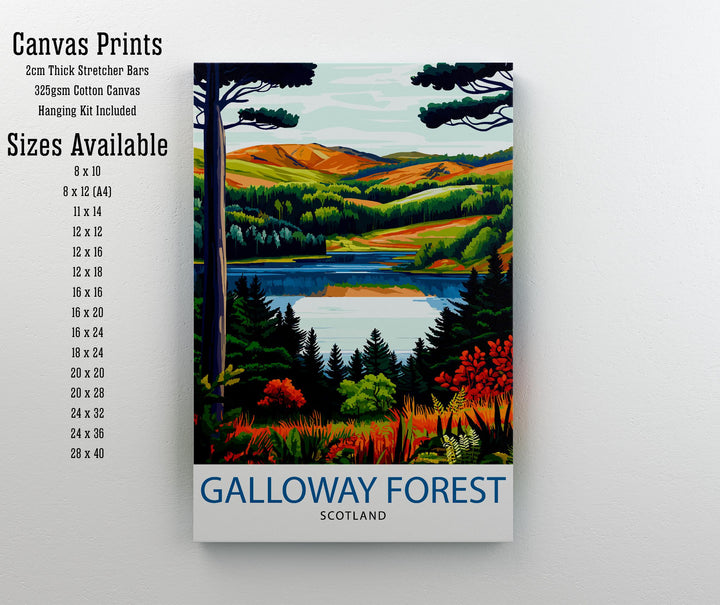 Galloway Forest Travel Poster Wall Decor Wall Art Galloway Forest Landscape Wall Hanging Home Décor Nature Gift Art Lovers Scenic Print