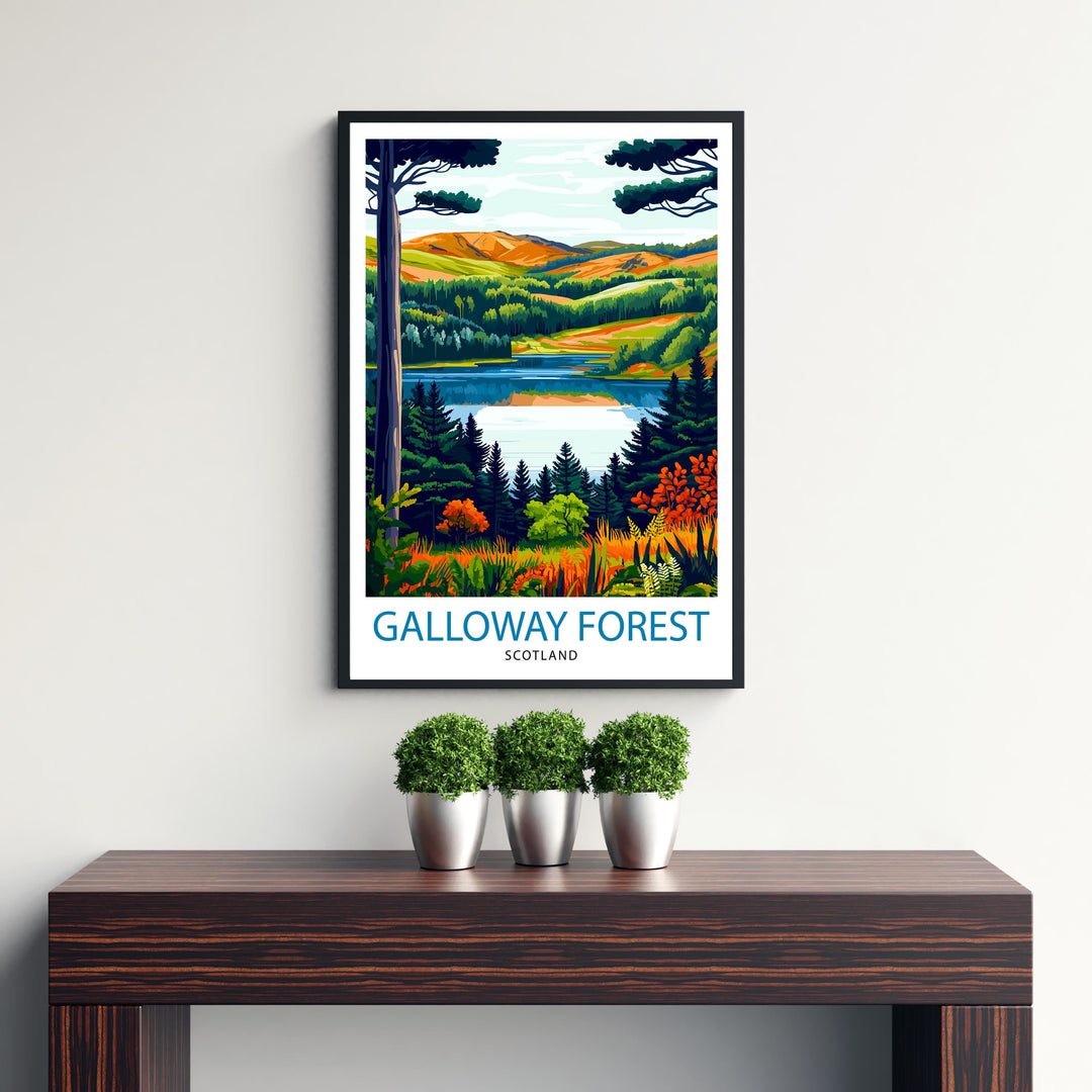 Galloway Forest Travel Poster Wall Decor Wall Art Galloway Forest Landscape Wall Hanging Home Décor Nature Gift Art Lovers Scenic Print