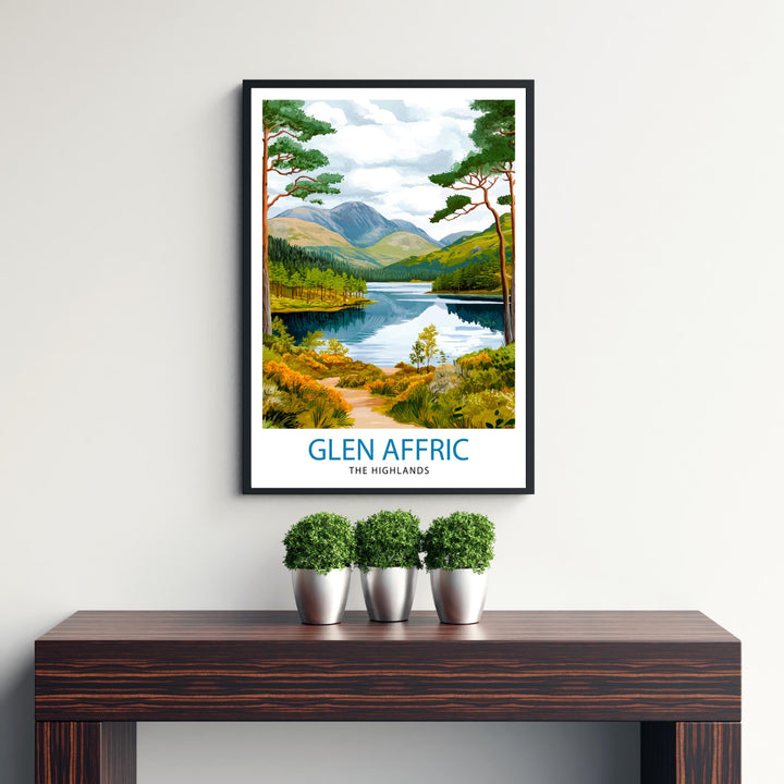 Glen Affric Travel Poster Wall Decor Wall Art Glen Affric Landscape Wall Hanging Home Décor Scottish Highlands Gift Art Lovers Scenic Print