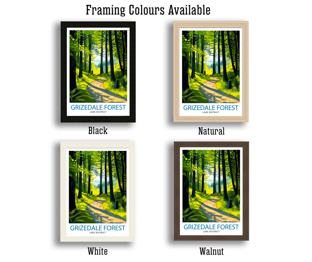 Grizedale Forest Travel Poster Wall Decor Wall Art Grizedale Forest Landscape Wall Hanging Home Décor Lake District Gift Art Lovers Scenic