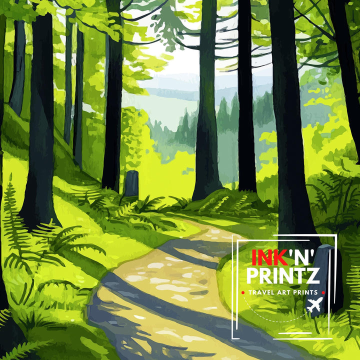 Grizedale Forest Travel Poster Wall Decor Wall Art Grizedale Forest Landscape Wall Hanging Home Décor Lake District Gift Art Lovers Scenic