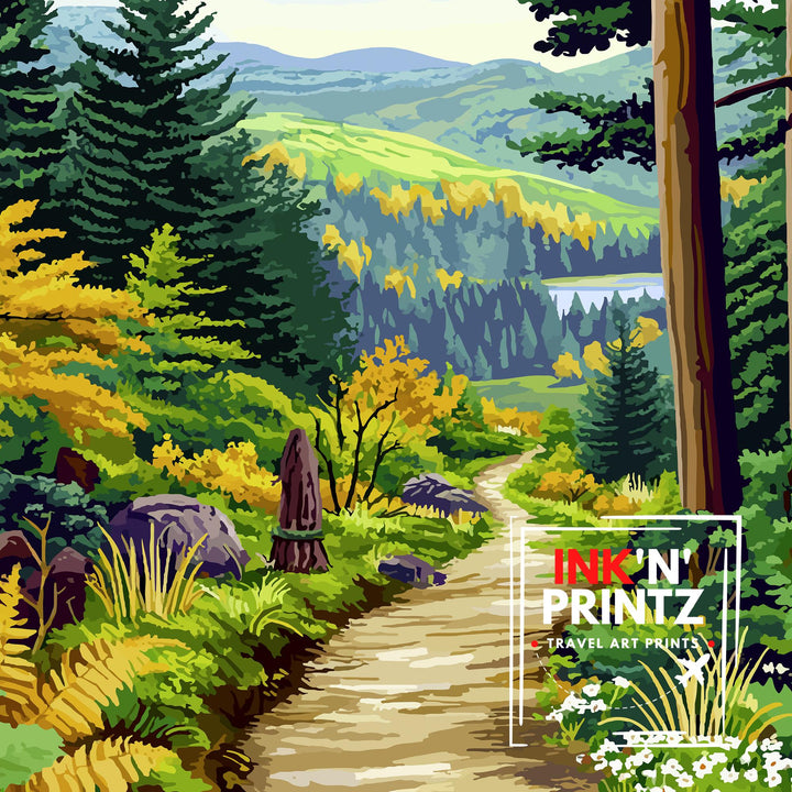 Grizedale Forest Travel Poster Wall Decor Wall Art Grizedale Forest Landscape Wall Hanging Home Décor Lake District Gift Art Lovers Scenic