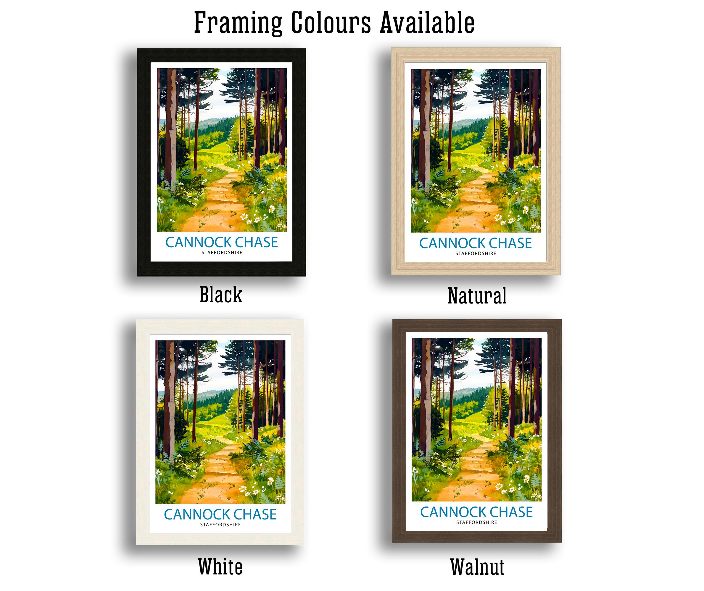 Cannock Chase Travel Poster Wall Decor Wall Art Cannock Chase Landscape Wall Hanging Home Décor Staffordshire Gift Art Lovers Scenic Print