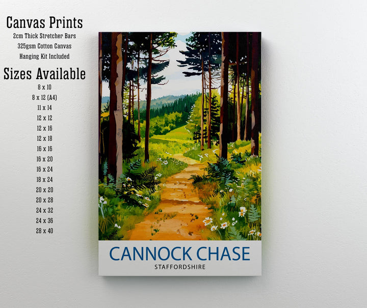 Cannock Chase Travel Poster Wall Decor Wall Art Cannock Chase Landscape Wall Hanging Home Décor Staffordshire Gift Art Lovers Scenic Print