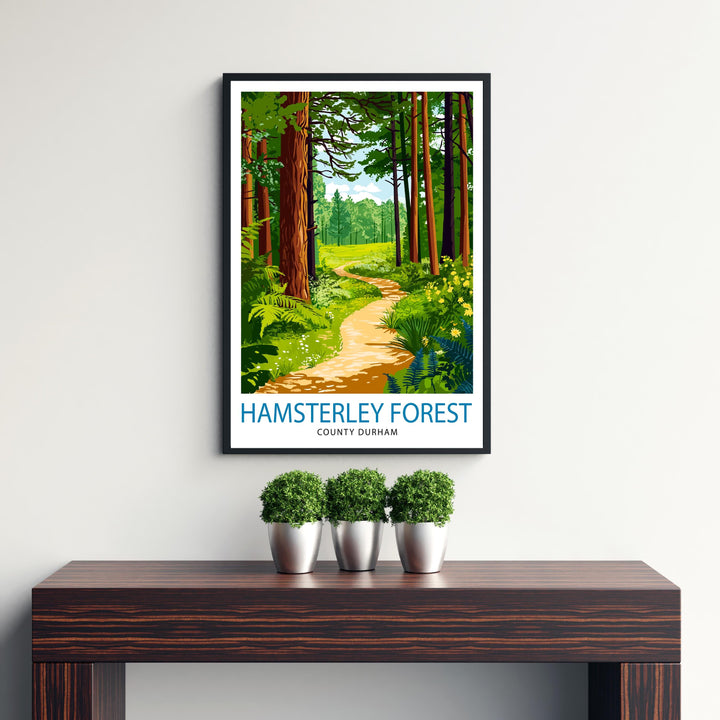 Hamsterley Forest Travel Poster Wall Decor Wall Art Hamsterley Forest Landscape Wall Hanging Home Décor County Durham Gift Art Lovers Scenic