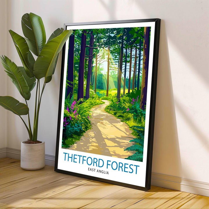 Thetford Forest Travel Poster Wall Decor Wall Art Thetford Forest Landscape Wall Hanging Home Décor Norfolk Gift Art Lovers Scenic Print