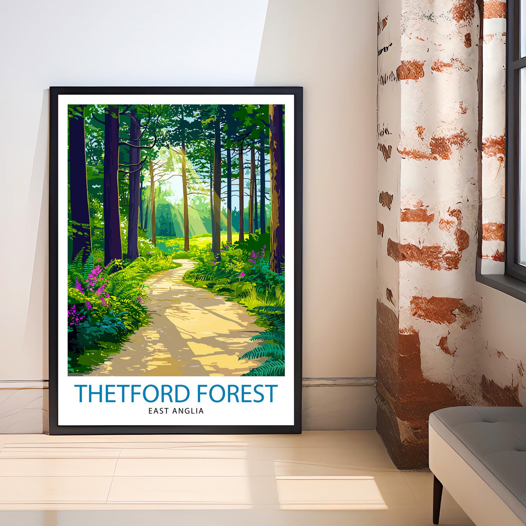 Thetford Forest Travel Poster Wall Decor Wall Art Thetford Forest Landscape Wall Hanging Home Décor Norfolk Gift Art Lovers Scenic Print