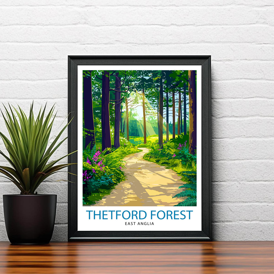 Thetford Forest Travel Poster Wall Decor Wall Art Thetford Forest Landscape Wall Hanging Home Décor Norfolk Gift Art Lovers Scenic Print