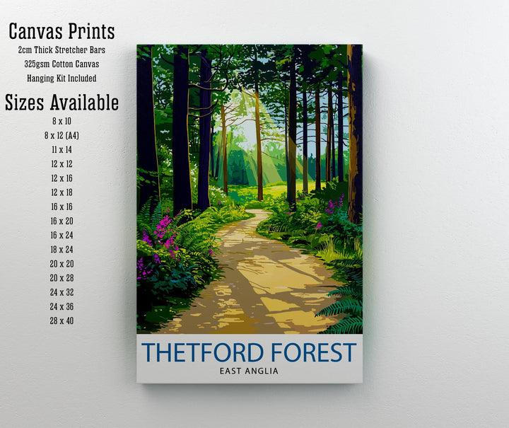 Thetford Forest Travel Poster Wall Decor Wall Art Thetford Forest Landscape Wall Hanging Home Décor Norfolk Gift Art Lovers Scenic Print