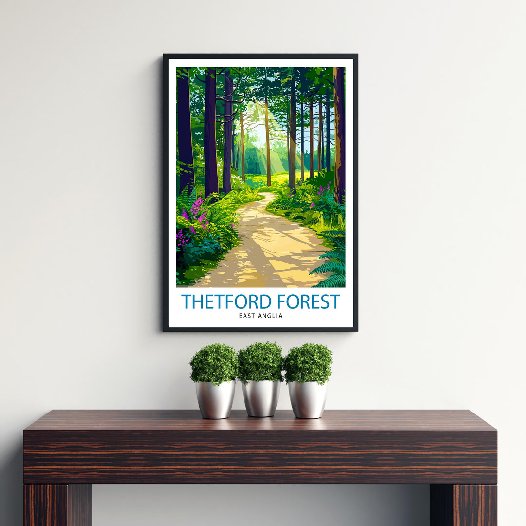 Thetford Forest Travel Poster Wall Decor Wall Art Thetford Forest Landscape Wall Hanging Home Décor Norfolk Gift Art Lovers Scenic Print